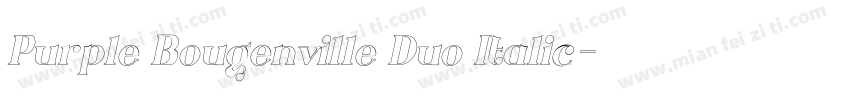 Purple Bougenville Duo Italic字体转换